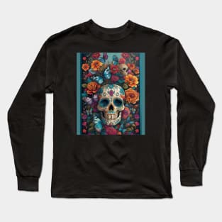 Dazzling Sugar Skull Art: Day of the Dead Delight Long Sleeve T-Shirt